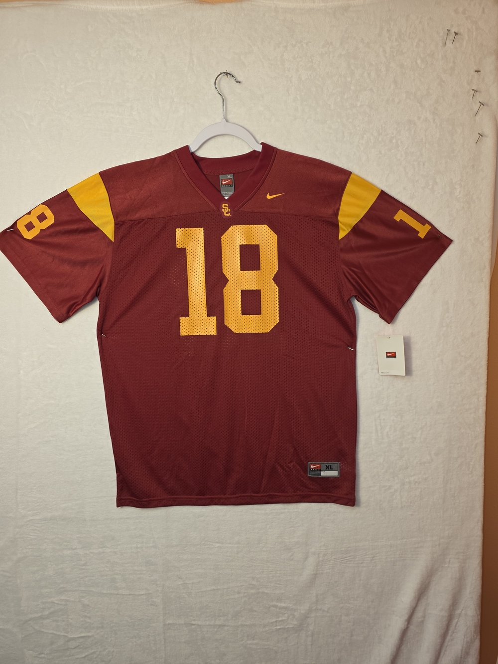 Nike Men’s Cardinal and Gold Football Jersey #18